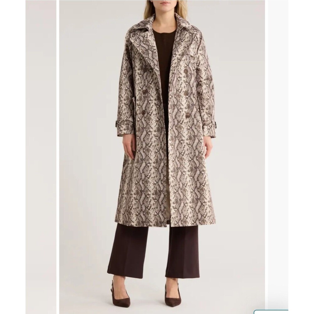 Rebecca Minkoff  Women’s  Animal  Trench Coat Belted Long Size Small New Snake - Picture 4 of 16